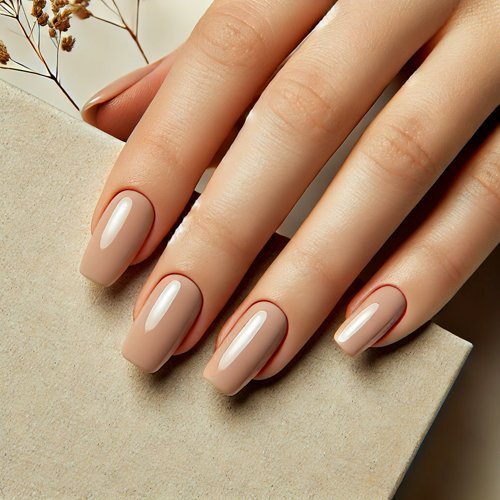 Classic Nude Coffin Nails