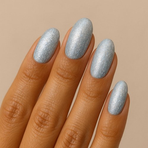 Frosted Silver Nails