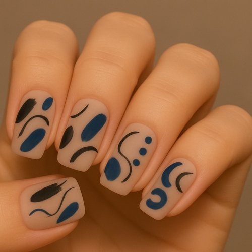 Abstract Black and Blue Art