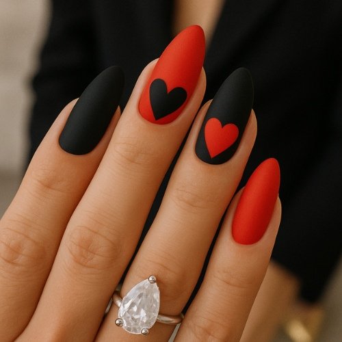 Heart Accent Nails
