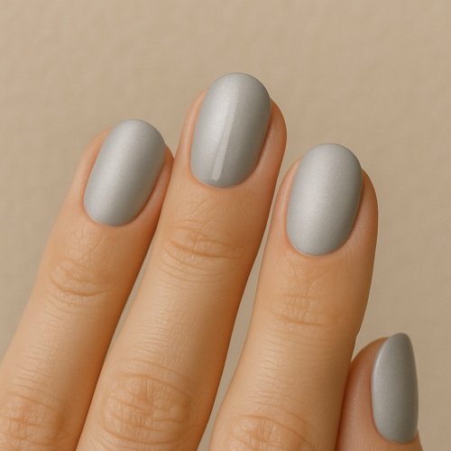 Matte Silver Nails