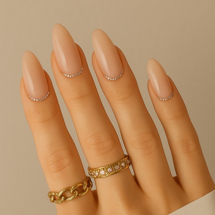 Rhinestone-encrusted cuticles