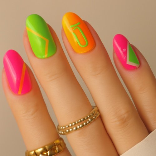 Neon Party Pop Nails