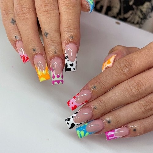 Funky Square Tip Nails