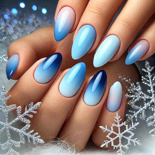 Gradient Blue Nails