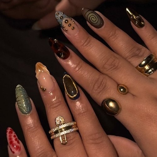 Mixed Texture Nails