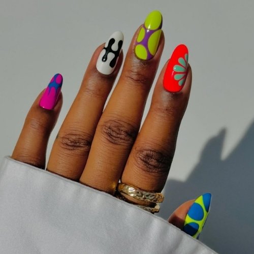 Neon Bloom Nails