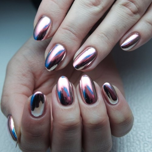 Chrome Oval Nails