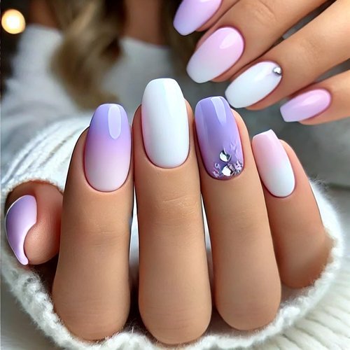 Lavender and White Ombre