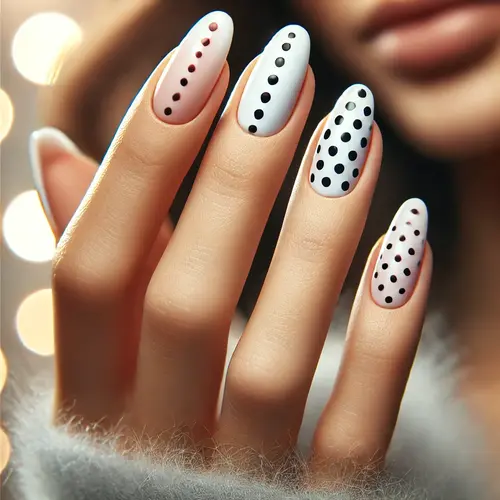 Dot Delight Almond Nails