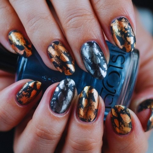 Metallic Foil Oval Nails
