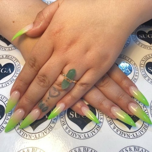 Green Ombre Nails