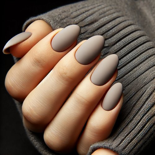 Chic Matte Almond Nails