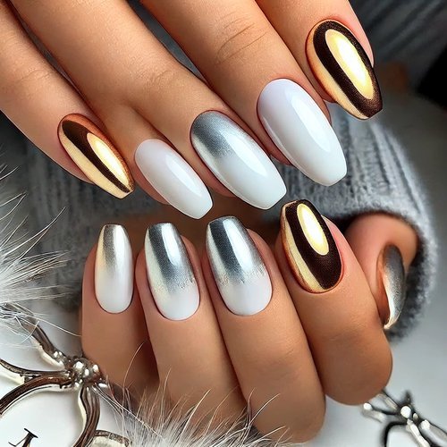 White Gradient with Metallic Accents
