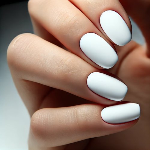 Matte White Nails