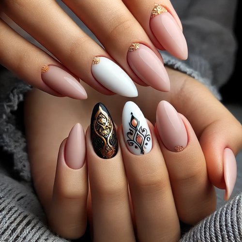 Bold Accent Almond Nails