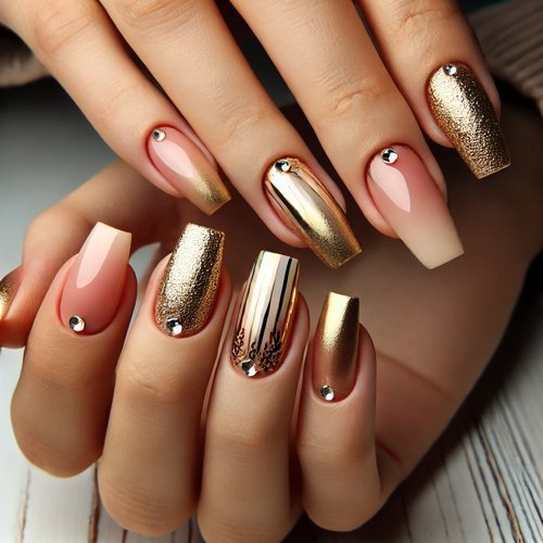 Gold and Nude Ombre