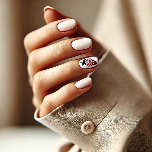 Minimalist Strawberry Nails
