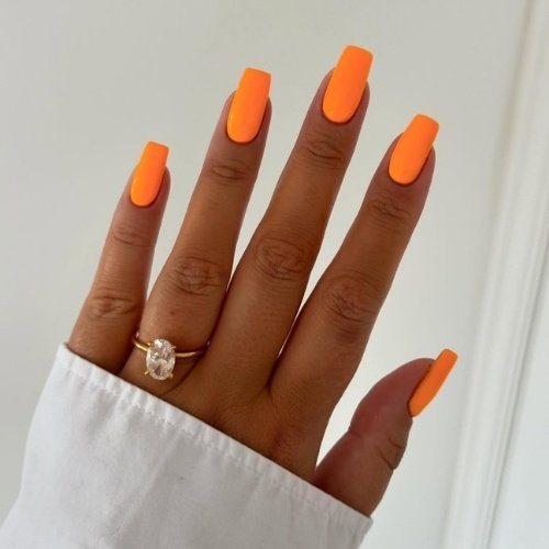 Neon Orange Statement Nails