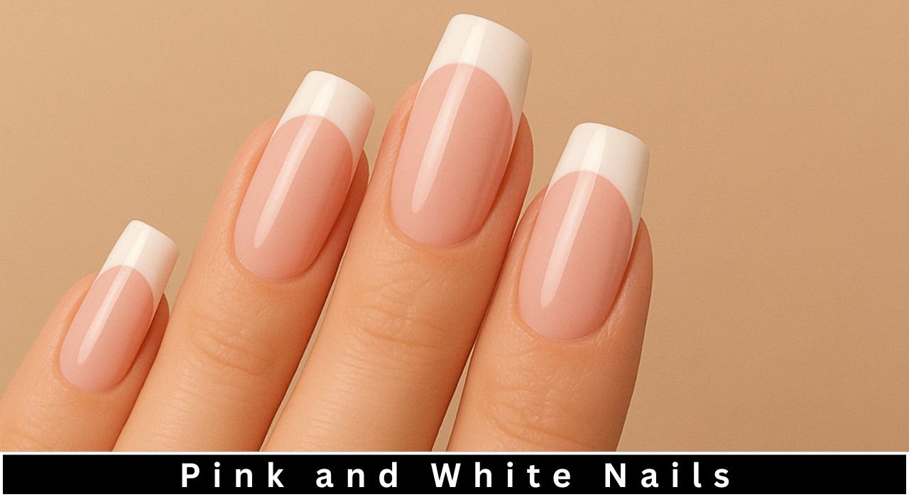 Pink and White Nails