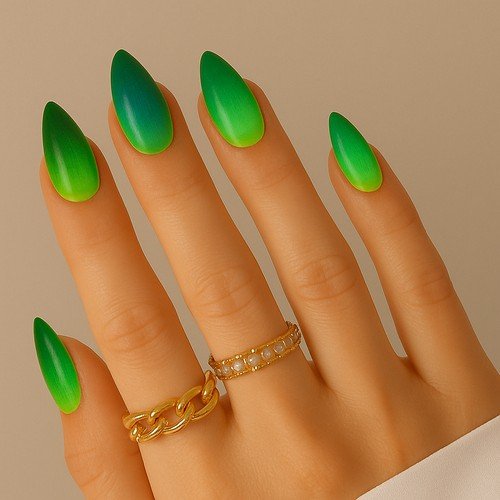 Mystic Green Aura Nails