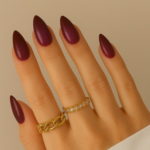 Deep Wine Aura Nails