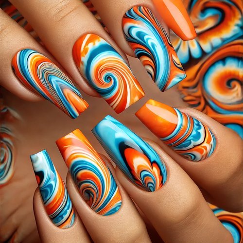 Tie-Dye Nail Art
