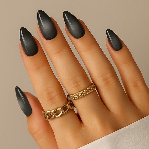 Smoky Grey Aura Nails