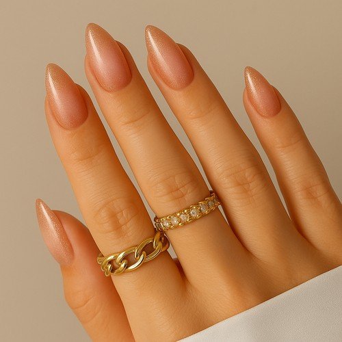 Rose Gold Aura Nails