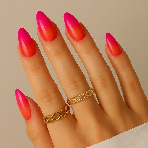 Tropical Sunset Aura Nails