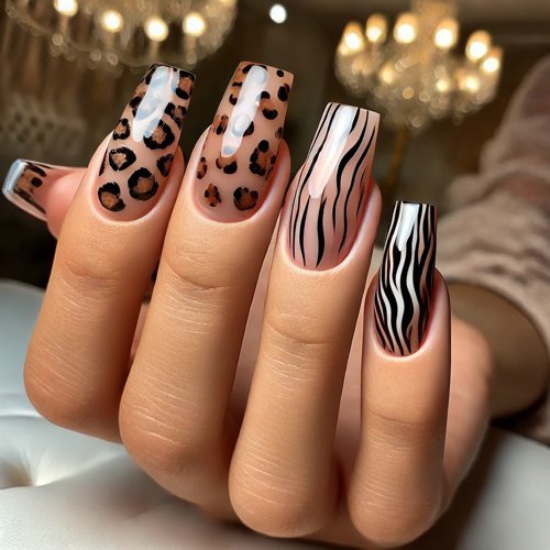 Animal Print Jelly Nails