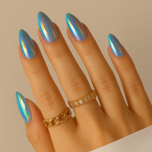 Holographic Aura Nails