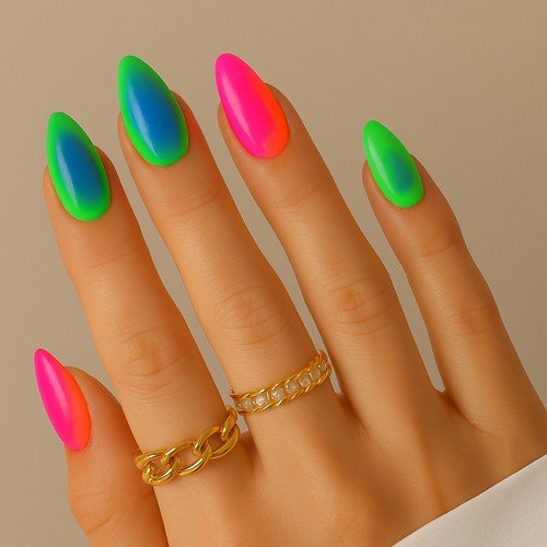 Neon Glow Aura Nails