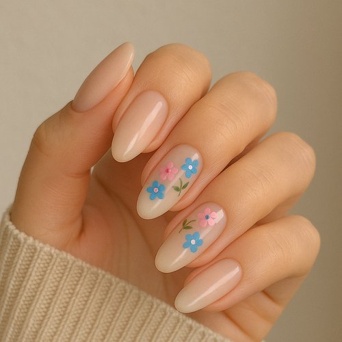 Floral Accent Nails