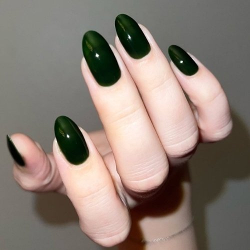 Green Glossy Jelly Nails