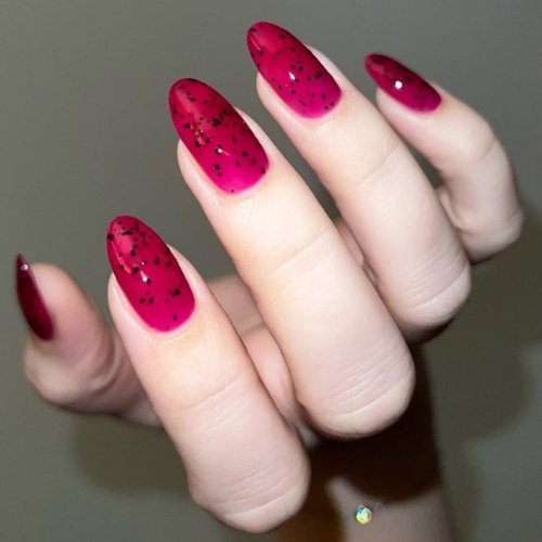 Pink Speckle Nails