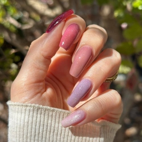 Soft Blush Shimmer Nails