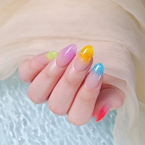 Soft Pastel Fade Nails