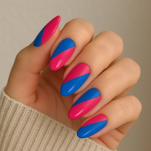 Bold Color Block Nails