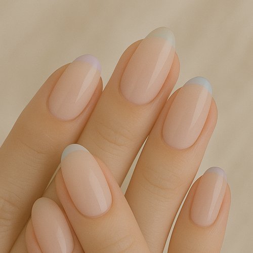 Micro French Tips in Soft Pastels