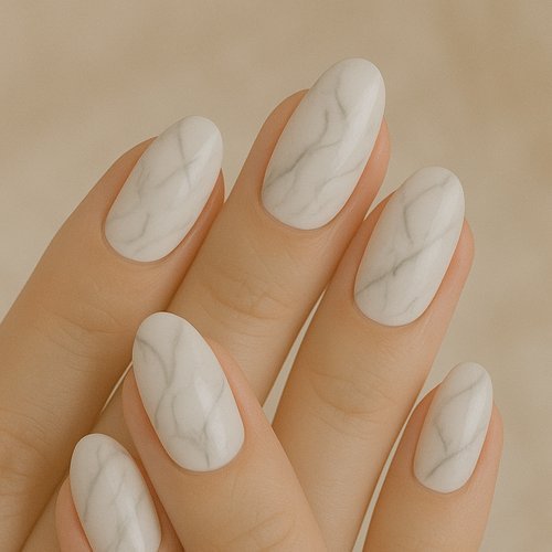 White Marble Nail Art