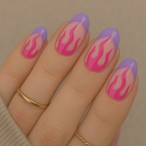Pink Flames with Purple Tips