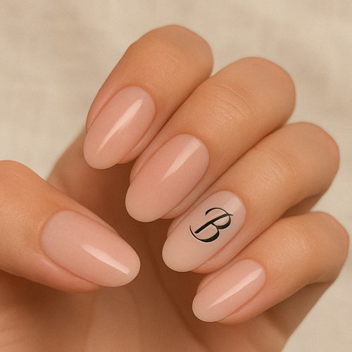 Accent Nail with Bride’s Initial