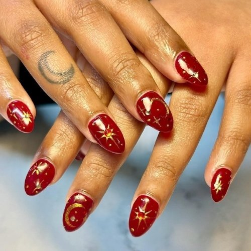 Celestial Ruby Nails