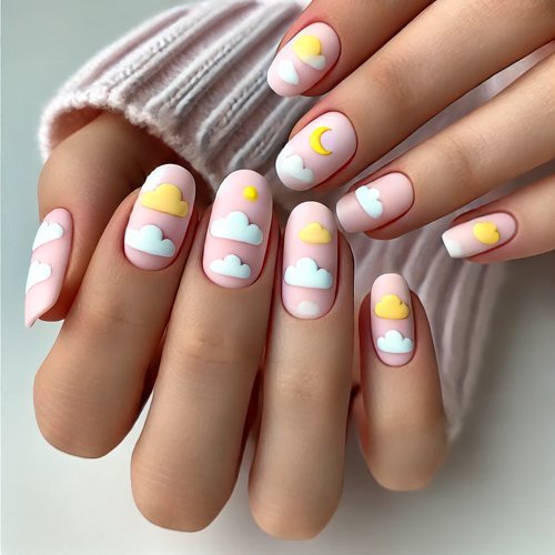 Cloudy Skies Nails