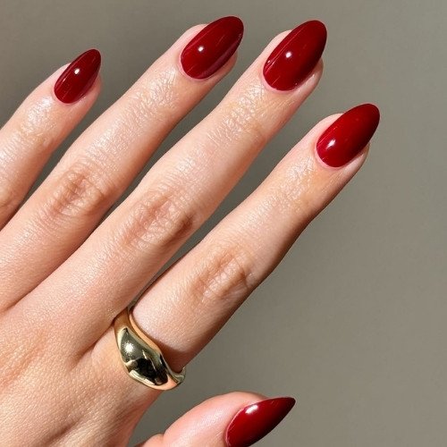 Glossy Red Nails