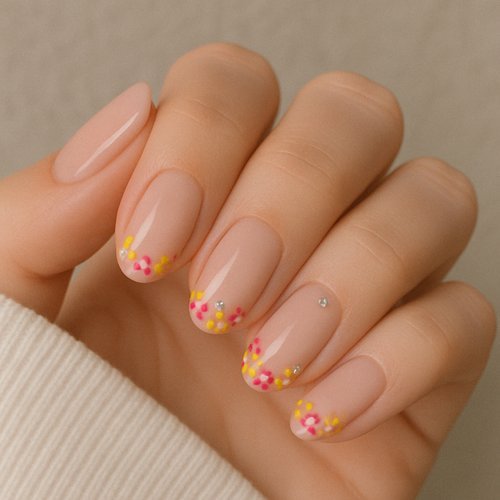 Floral Tips on Nude Base