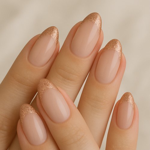 Rose Gold Glitter Tips