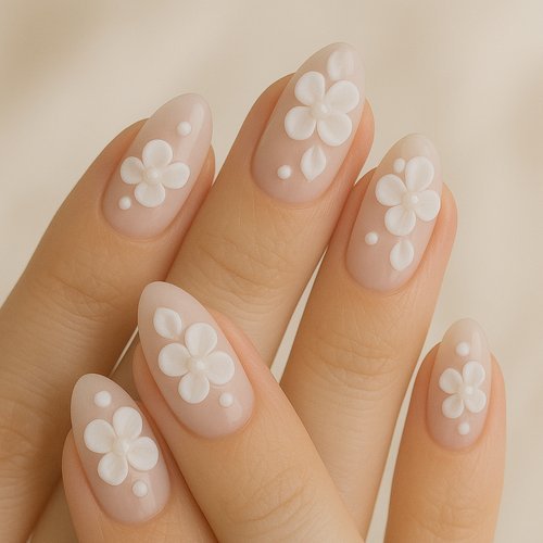 3D Floral Appliqué Nails