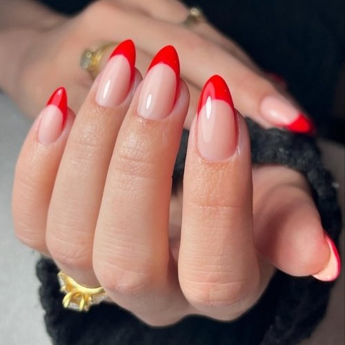 Bold Red French Tips
